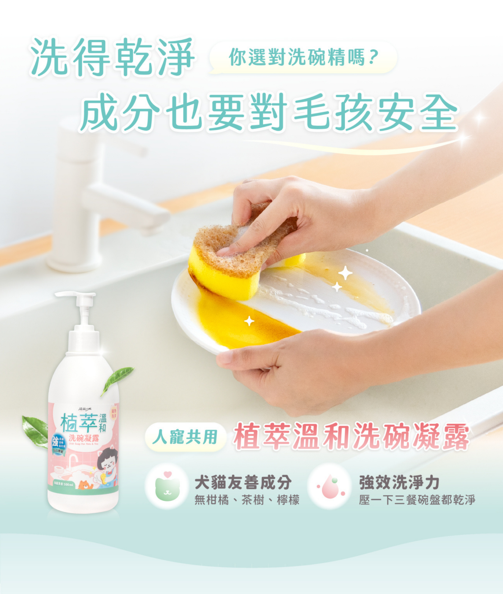 超凝小姐 Ladyn 植萃溫和洗碗凝露 500ml【人寵共用】烏龍茶香