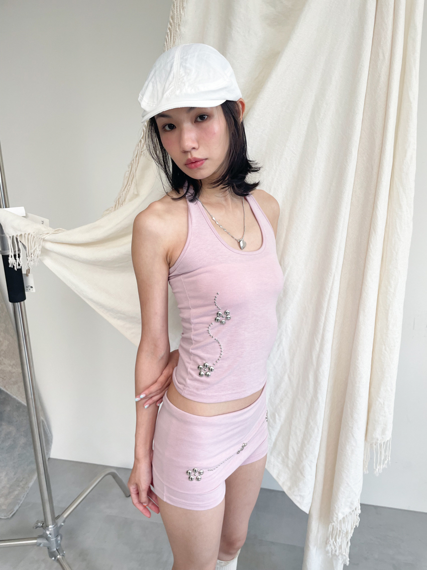 floral silver ball halter & shorts set