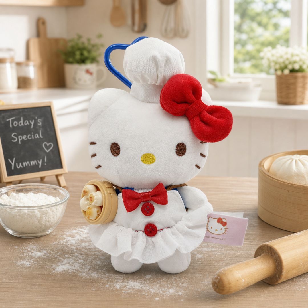 Hello Kitty Sanrio 4吋毛絨公仔 鎖匙扣飾物(包子)