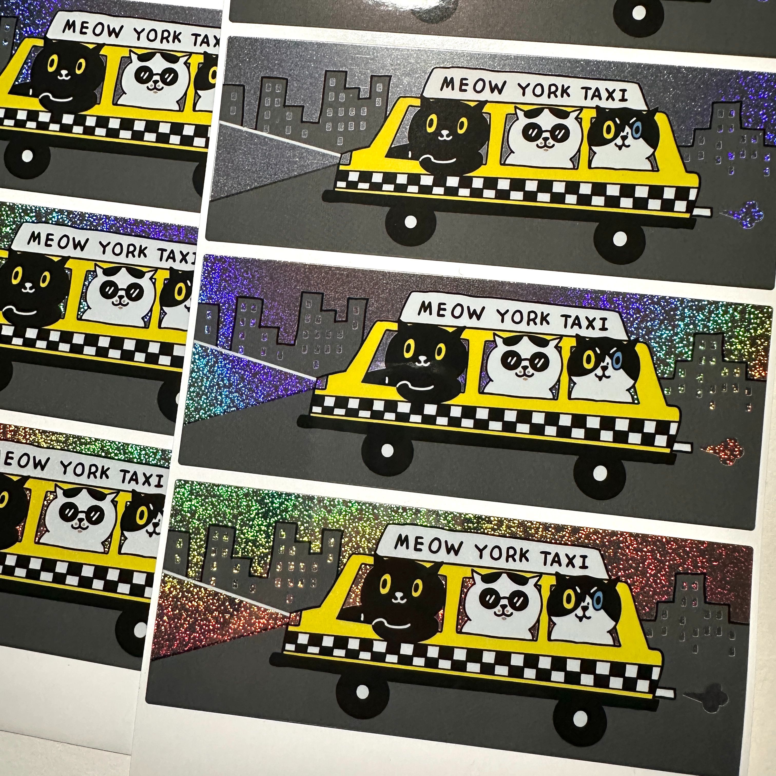 MEOW YORK TAXI 超級閃亮 雷射防水大貼紙｜superB studio