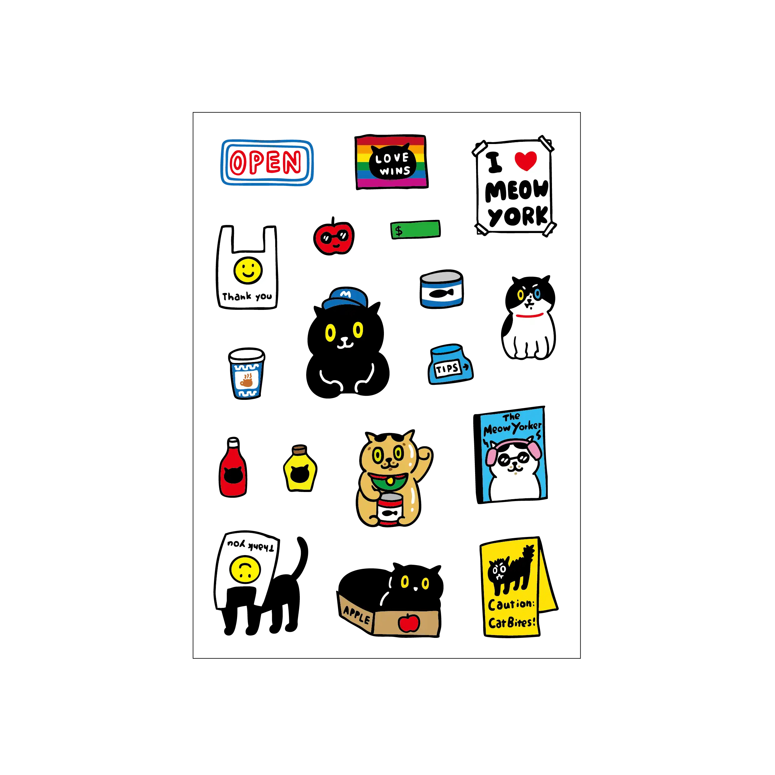 MEOW YORK CITY BODEGA 水晶貼紙 轉印貼紙｜superB studio