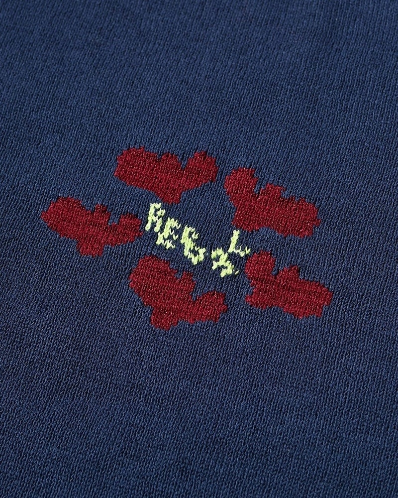 HIGH-GATE - ROUGH FLOWER KNIT TEE 'NAVY' 26HG-SS1203