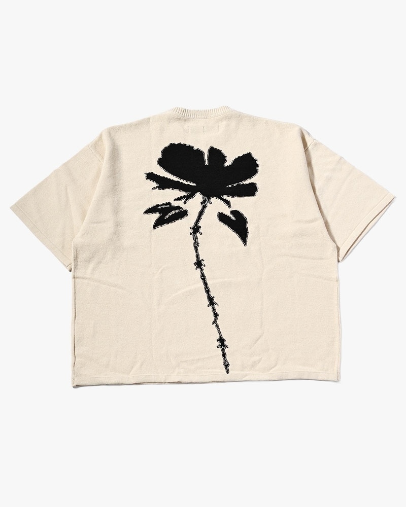 HIGH-GATE - ROUGH FLOWER KNIT TEE 'OFF WHITE' 26HG-SS1202
