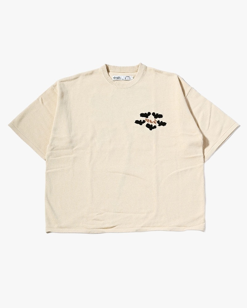 HIGH-GATE - ROUGH FLOWER KNIT TEE 'OFF WHITE' 26HG-SS1202