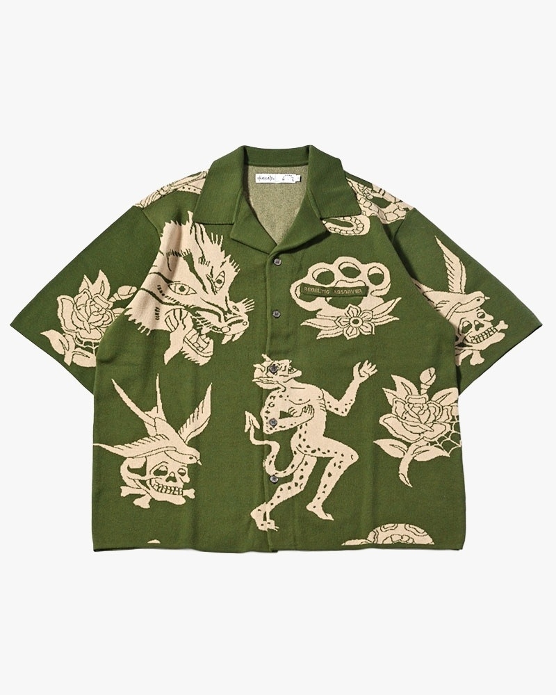 HIGH-GATE - OUTLAW KNIT SHIRT 'GREEN' 26HG-SS1103