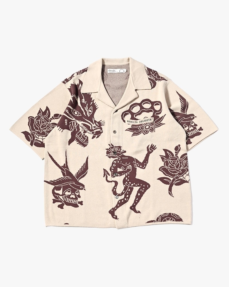 HIGH-GATE - OUTLAW KNIT SHIRT 'OFF WHITE' 26HG-SS1102