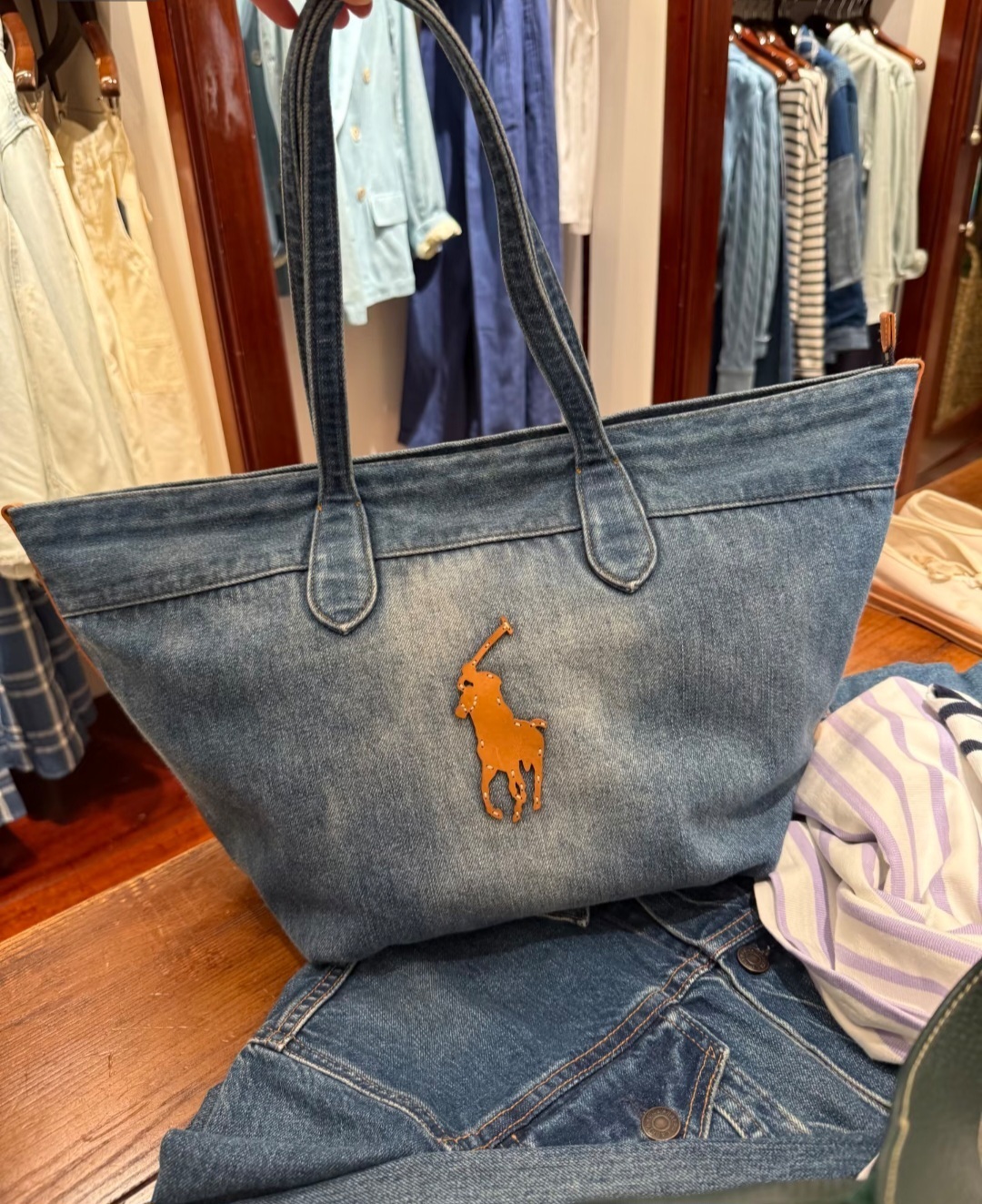 Ralph Lauren 洗水牛仔 Tote Bag #3-12