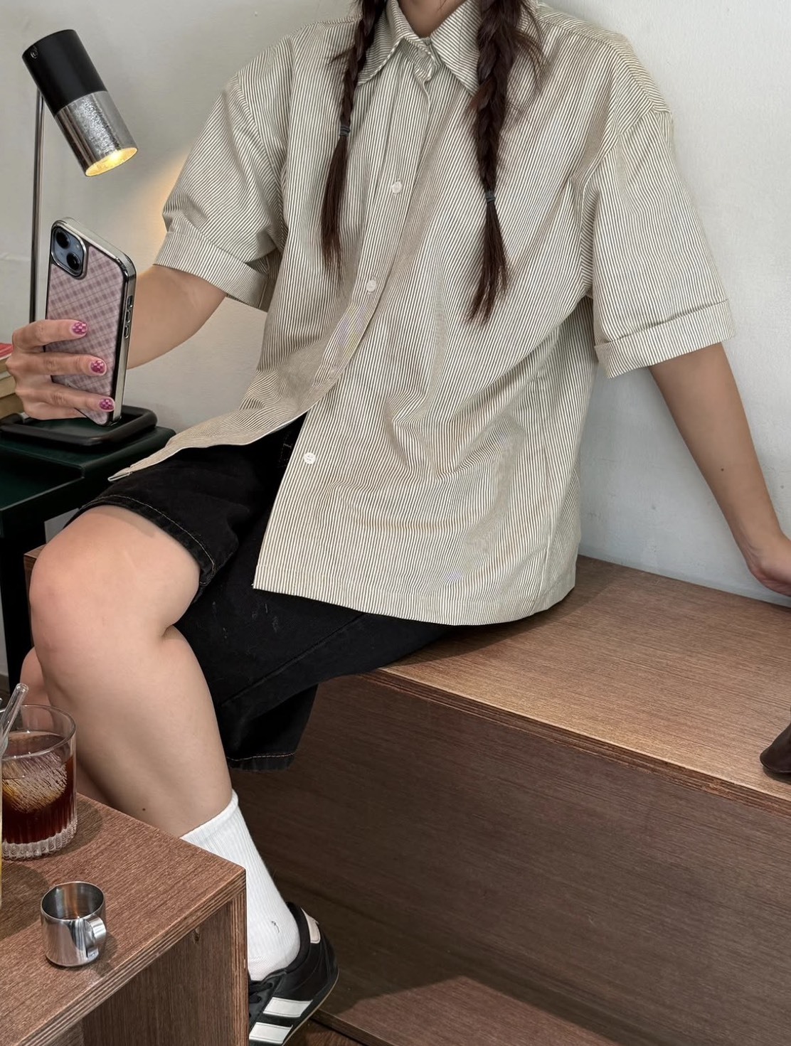 （現貨）越南品牌 TUYEN 直條紋 boxy 短袖 襯衫 TUYEN04