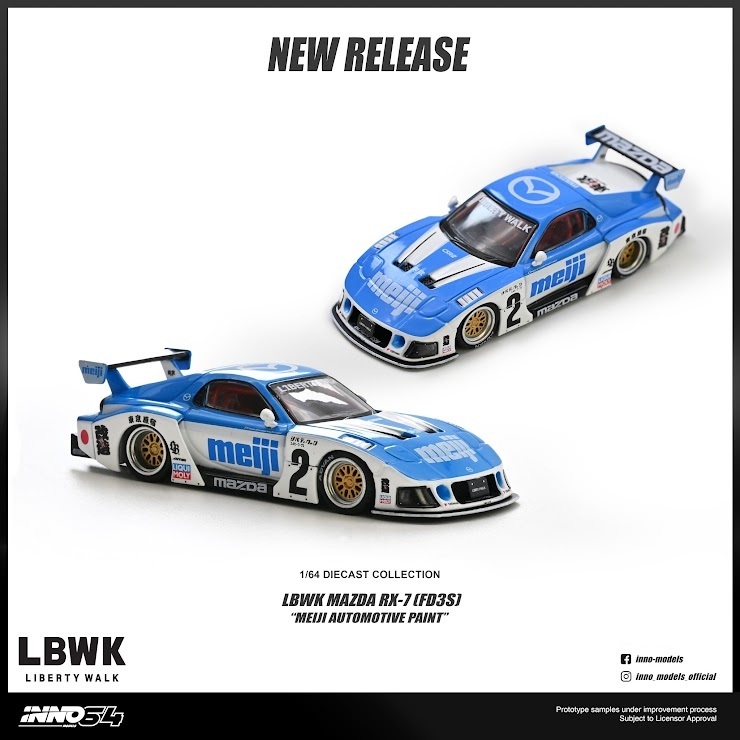 PO-$176 * INNO64 * 1:64 MAZDA RX-7 FD3S LB-SILHOUETTE MEIJI