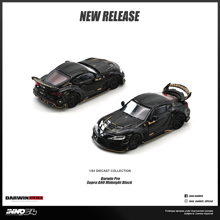 PO-$162 * INNO64 * 1:64 DARWIN PRO SUPRA A90 GLOSS BLACK