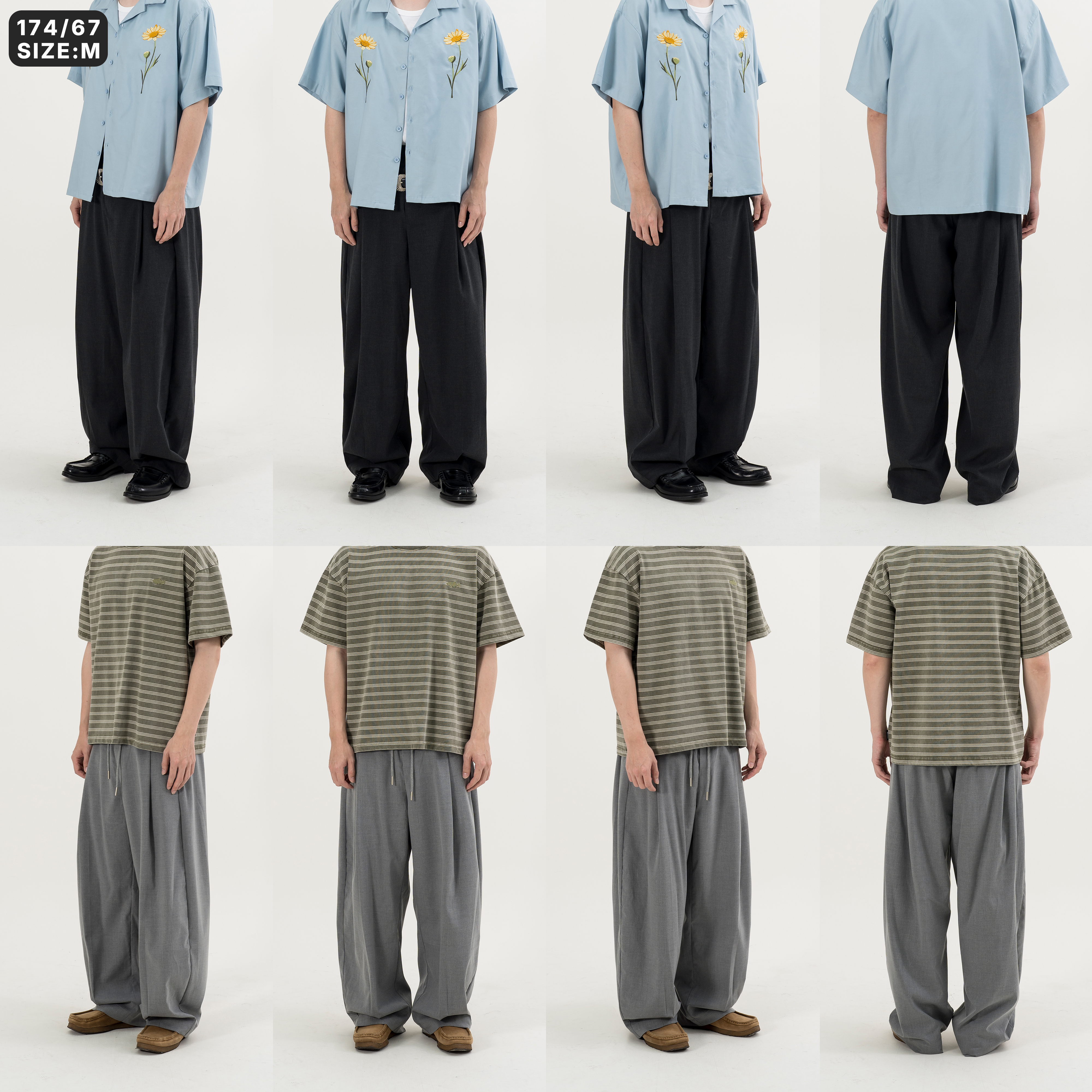 Double Waist Wide Leg Pants 雙腰頭 寬版西裝長褲 [A136]