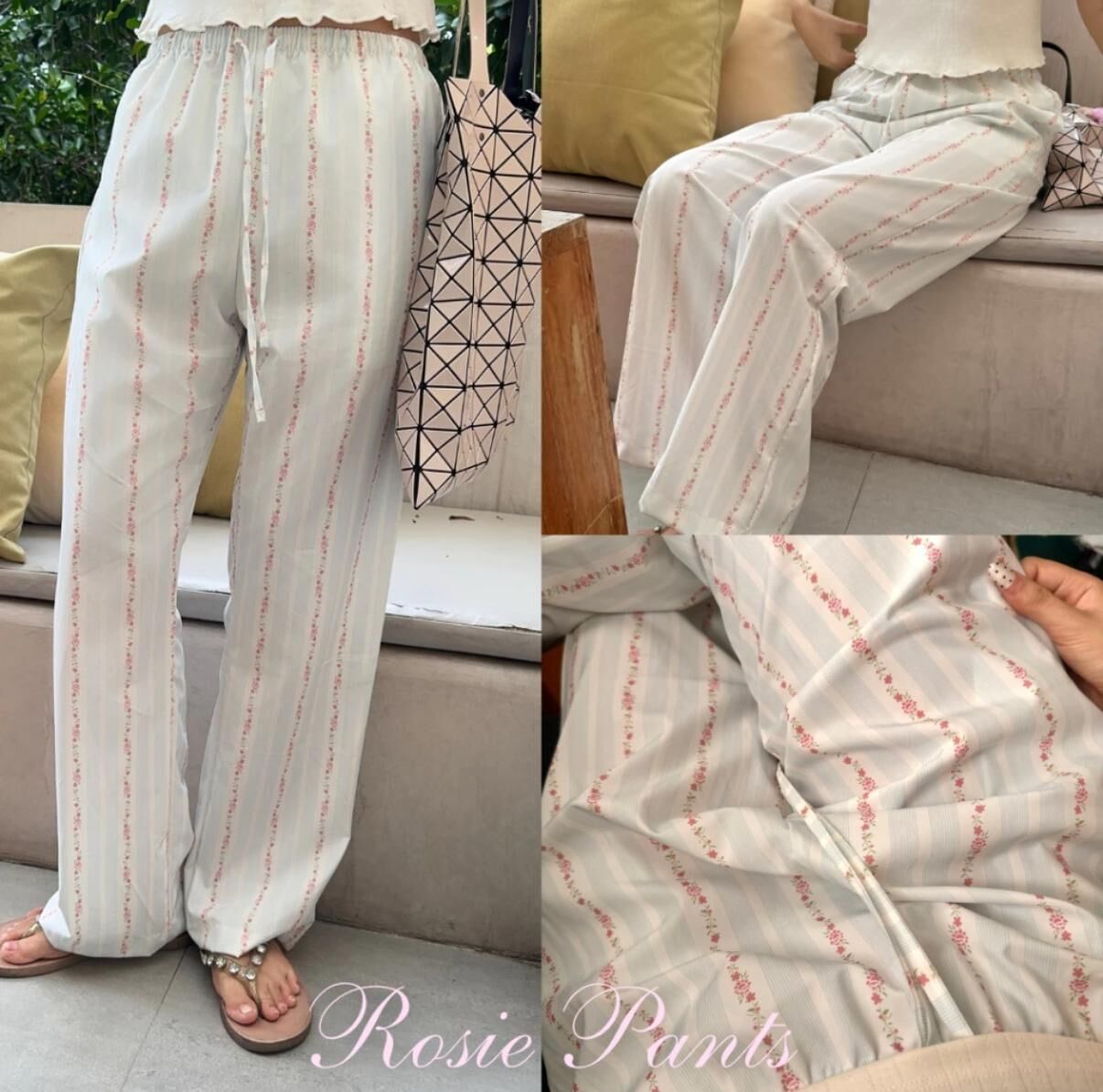 泰國小眾品牌Dopey. Puffy 平價版BM風 Rosie Pants 碎花休閒長褲