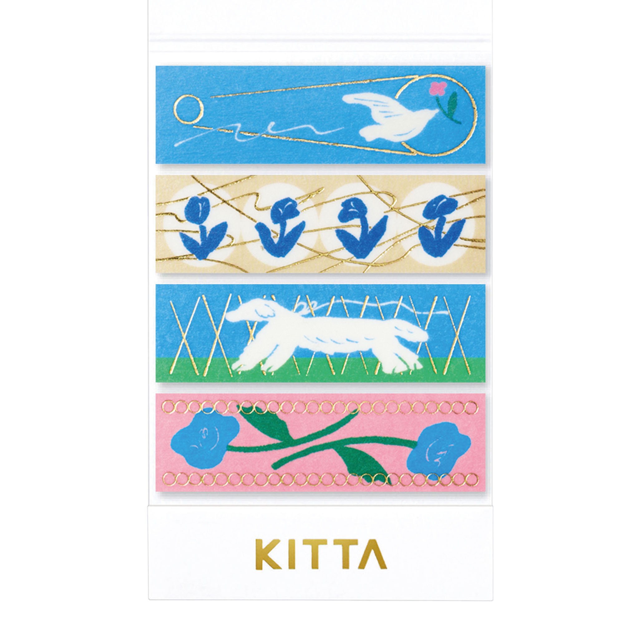 KITTA貼紙型紙膠帶 釉亮箔壓款