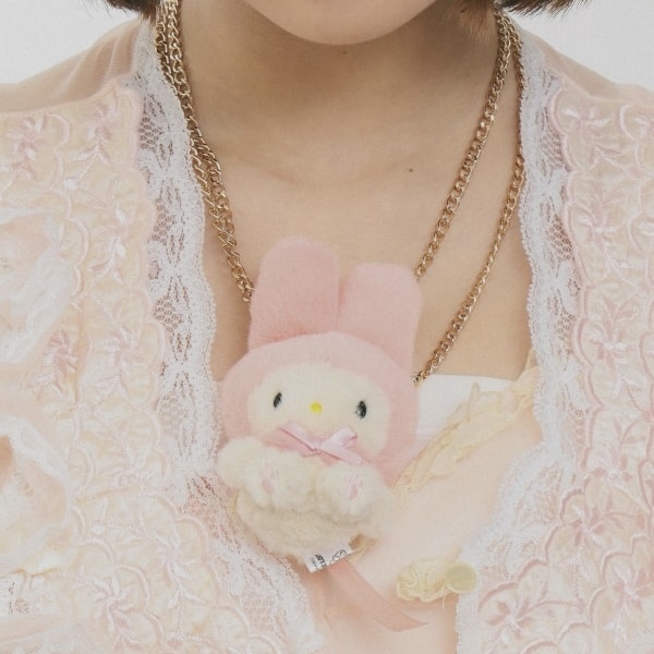 BEAMS COUTURE x SANRIO 毛絨項鍊 腰鏈 吊飾 口紅包 多用途 四種角色 聯名
