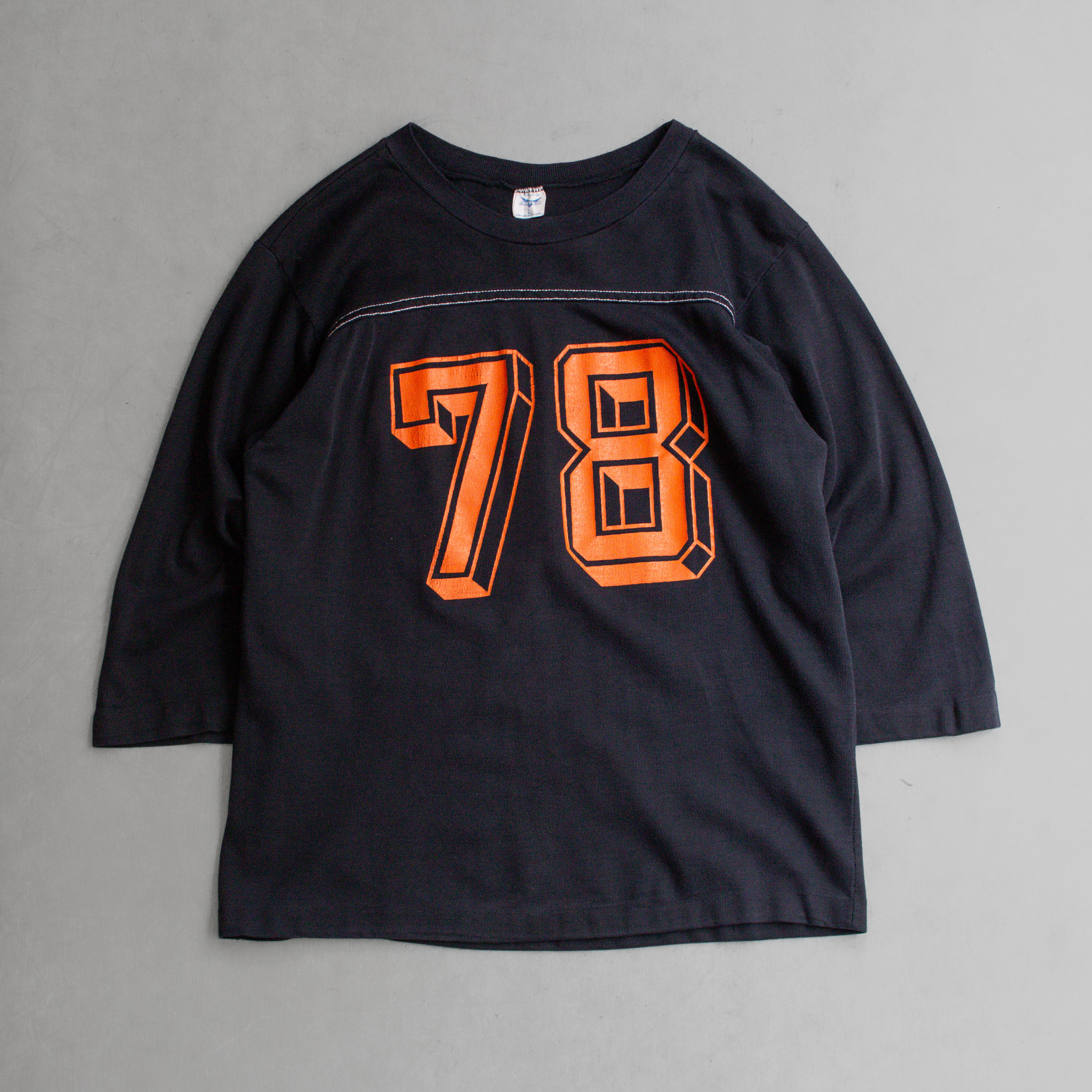 60S ARTEX BLACK ATHLETIC TEE 美國製 普林斯頓 黑色 運動 七分袖 T恤