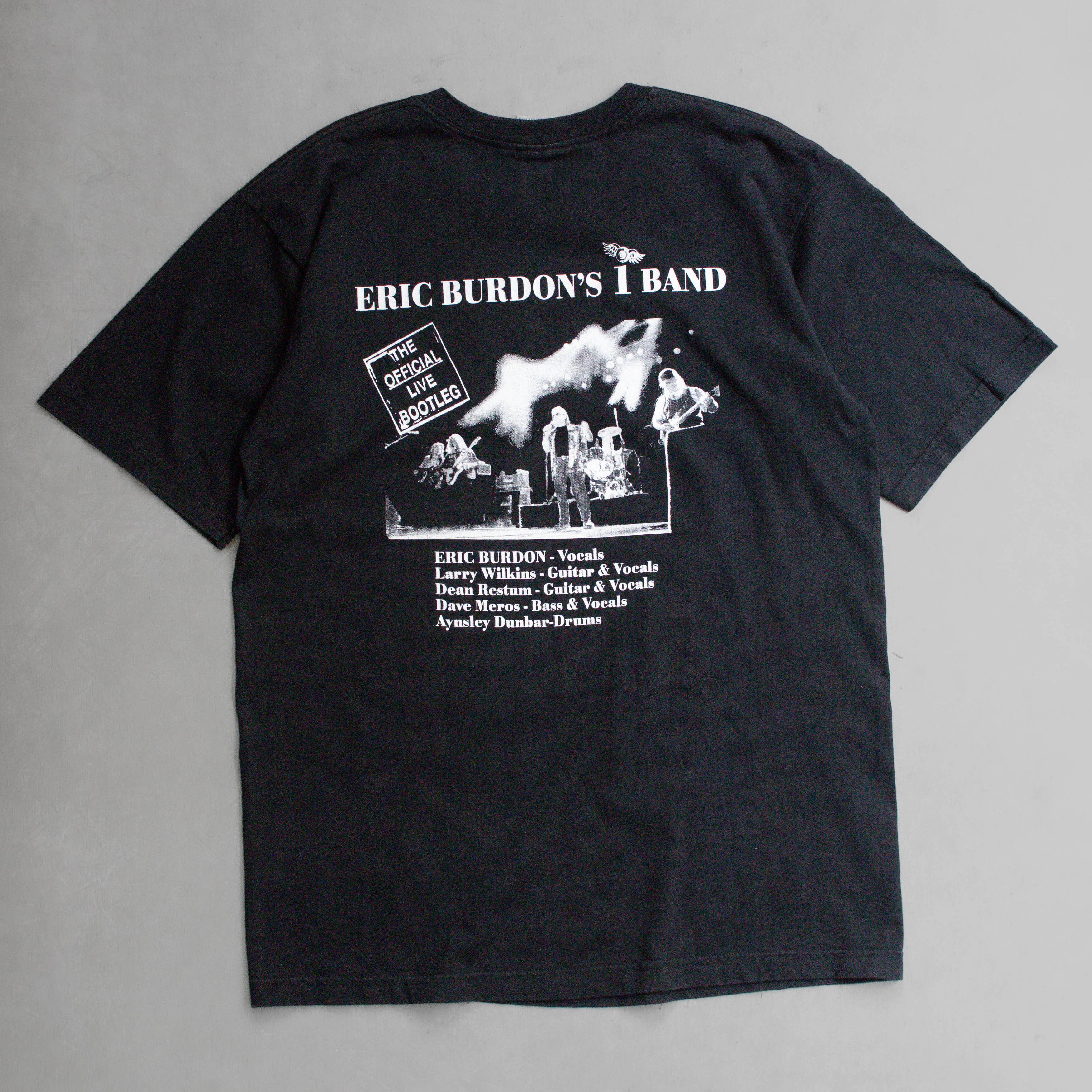 90S ERIC BURDON BAND TEE 美國 樂團 圖案 黑色 短袖 T恤