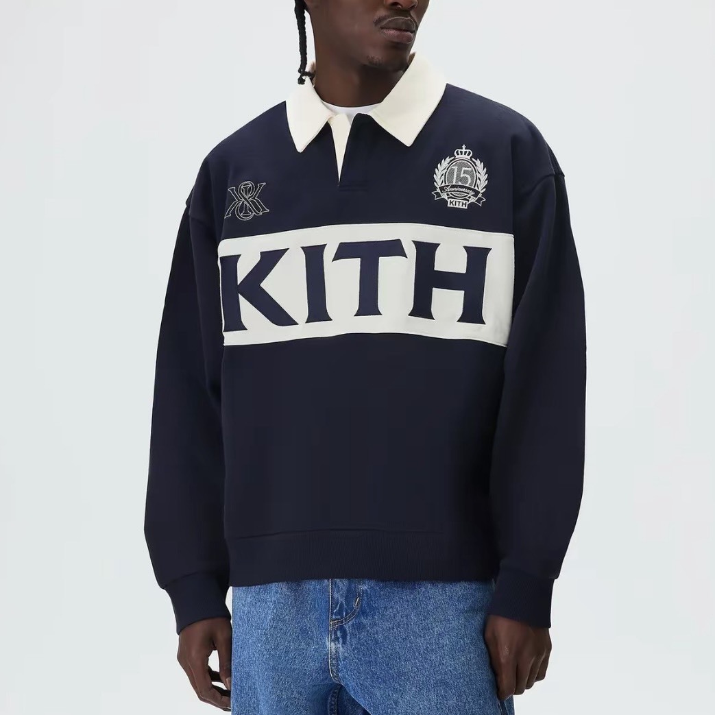 【代購】KITH Nelson 橄欖球翻領寬鬆長袖衛衣 男款 Aug25