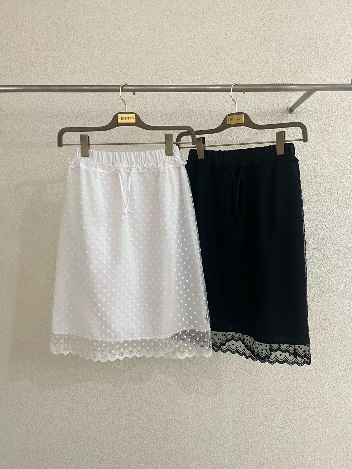 EP6412 波點蕾絲中長裙