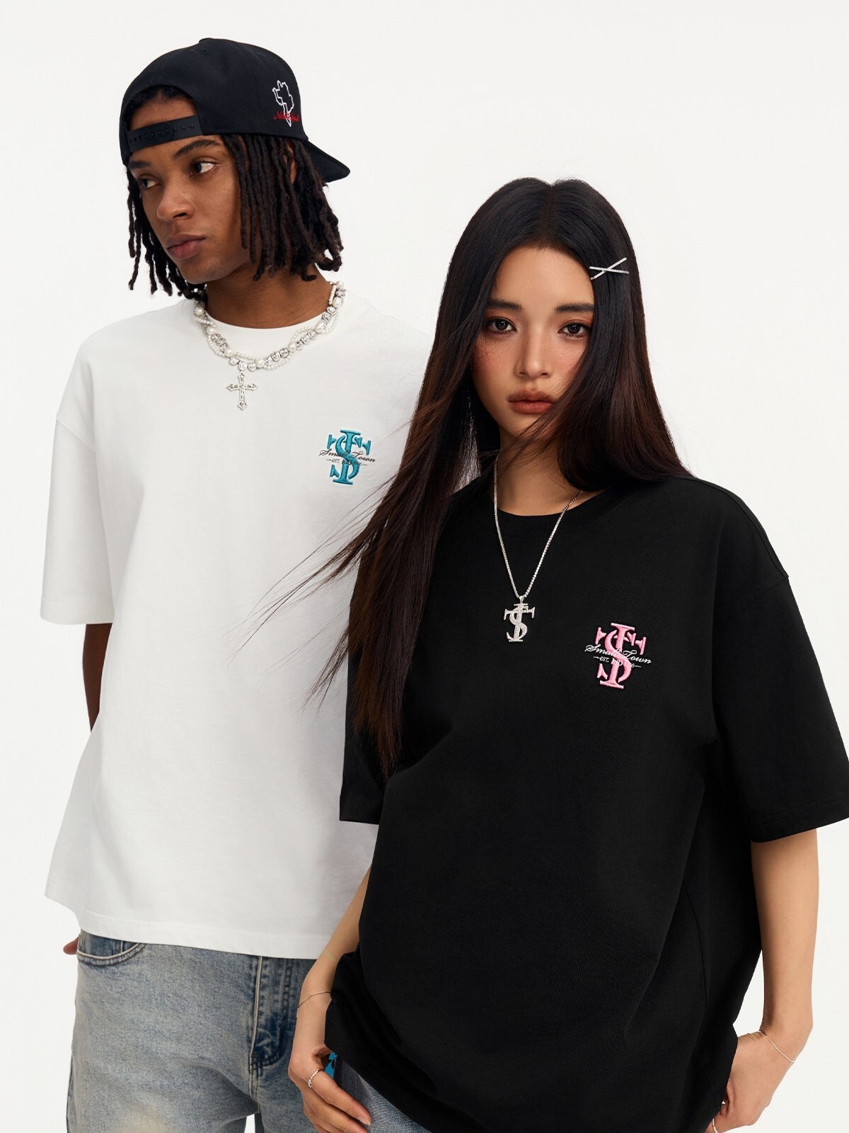 STK SmallTownKid Multicolor Basic Embroidery Small Label Short Sleeve