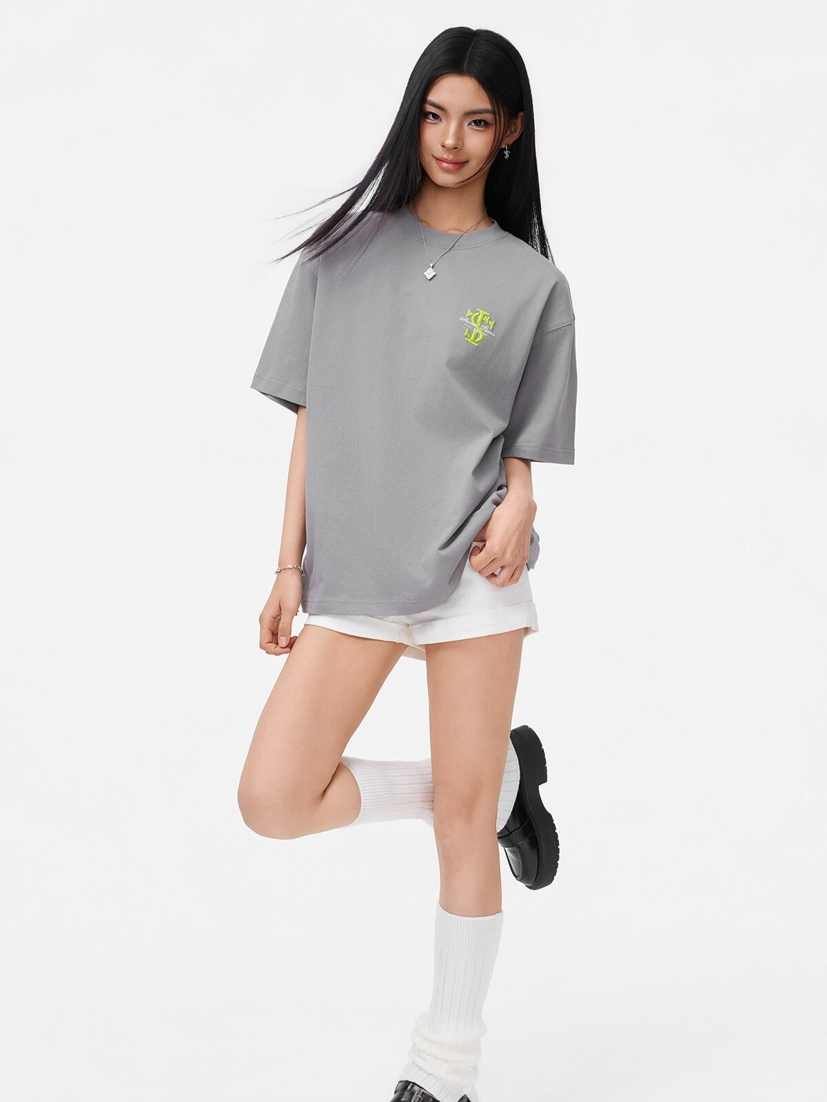 STK SmallTownKid Multicolor Basic Embroidery Small Label Short Sleeve
