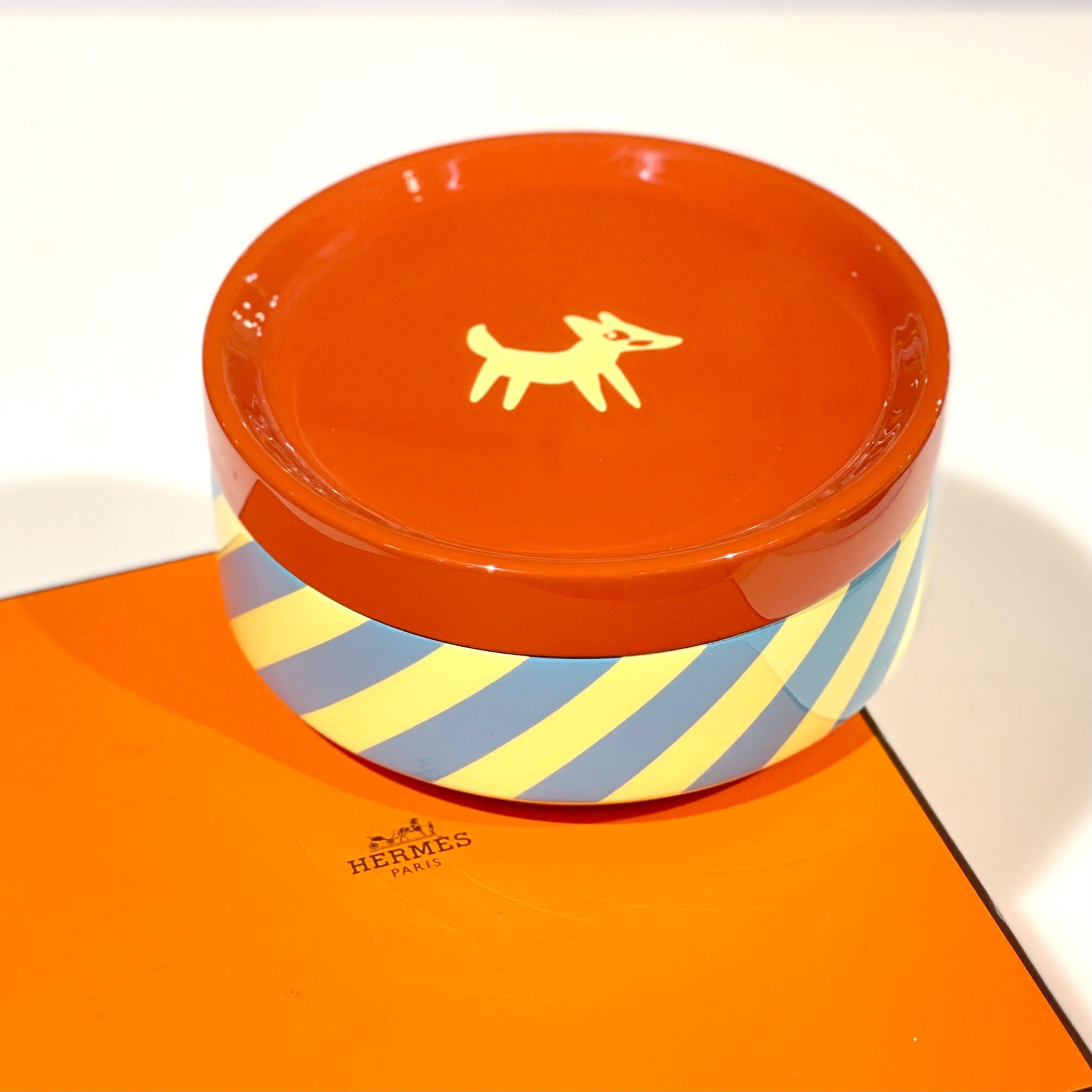 全新HERMES EPOPEE 橙色漆木置物盒 SMALL #BRAND NEW #香榭站正品