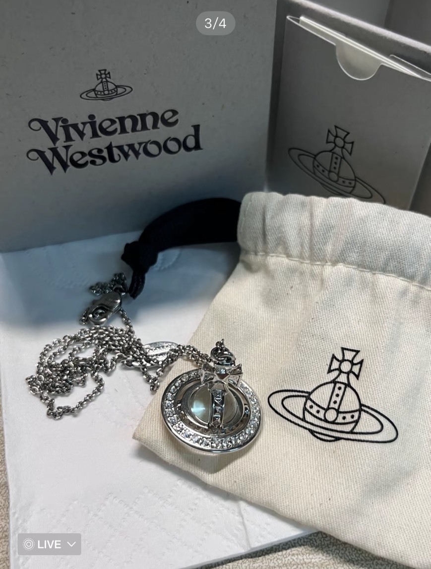 Vivienne Westwood 西太后 薇薇安 立體 透明星球銀色項鍊
