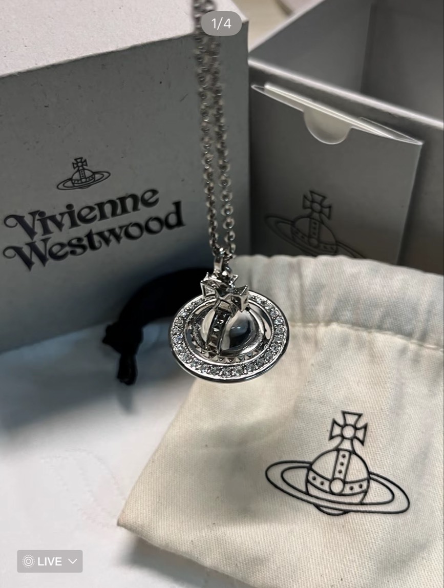 Vivienne Westwood 西太后 薇薇安 立體 透明星球銀色項鍊