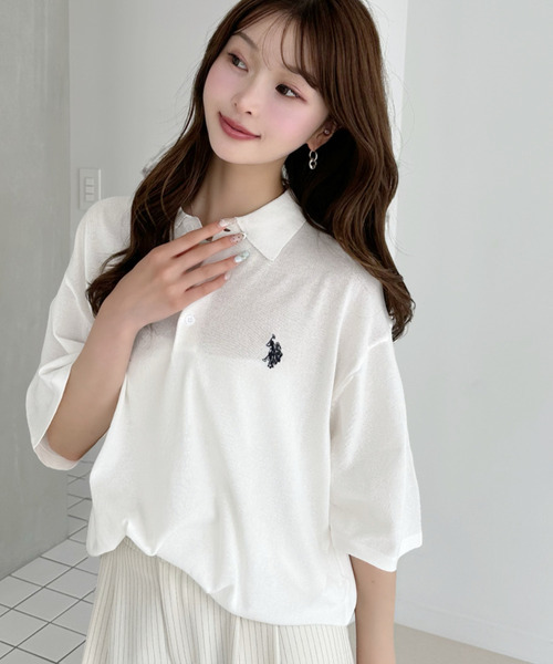 日本🇯🇵連線 U.S. POLO ASSN. x Ada. 刺繡小Logo針織Polo衫 刺繡 針織 簡約風 寬鬆 Polo衫 7色(任買兩件711免運)/預購