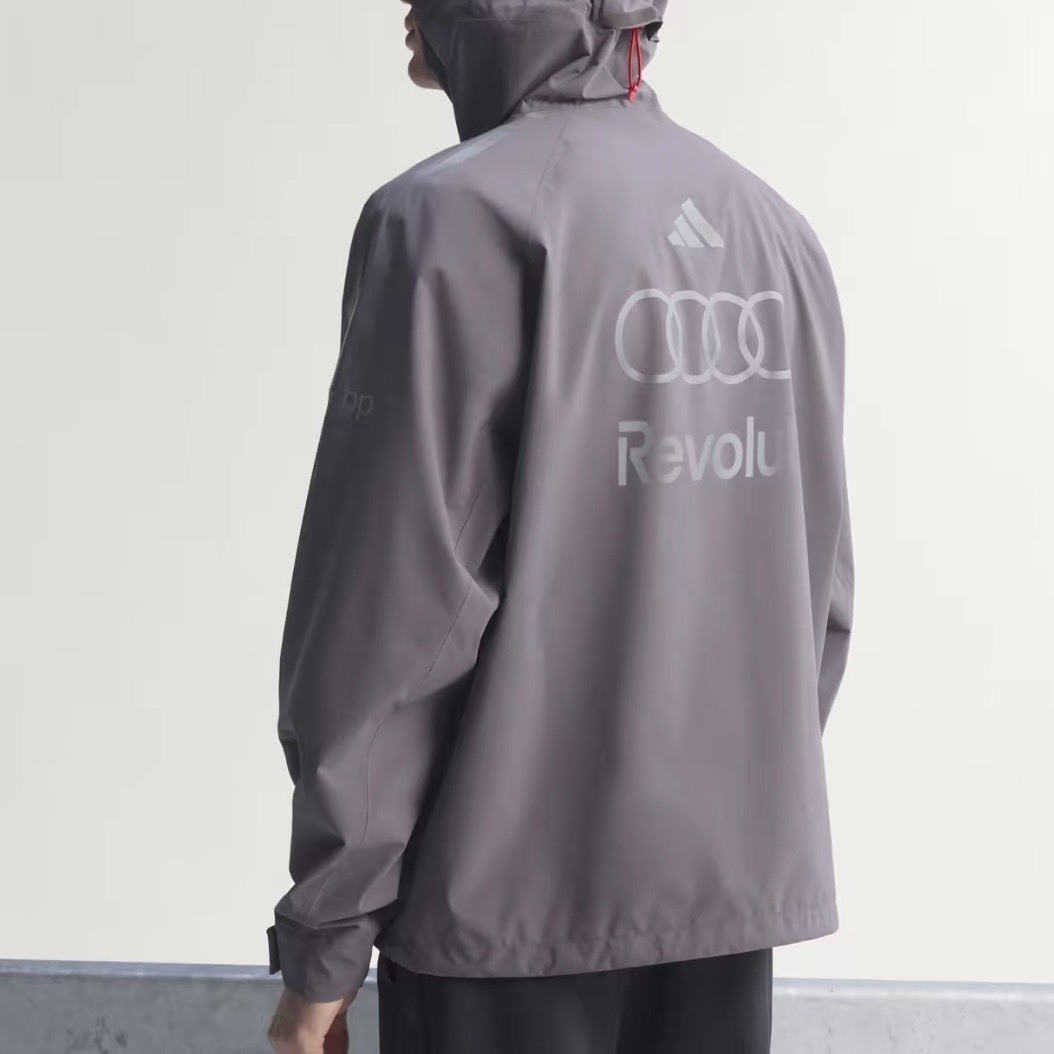 【代購】adidas × Audi 聯名系列  TEAM REVOLUT F1 ENGINEERS & MARKETING RAIN 防水透氣寬鬆連帽拉鍊夾克
