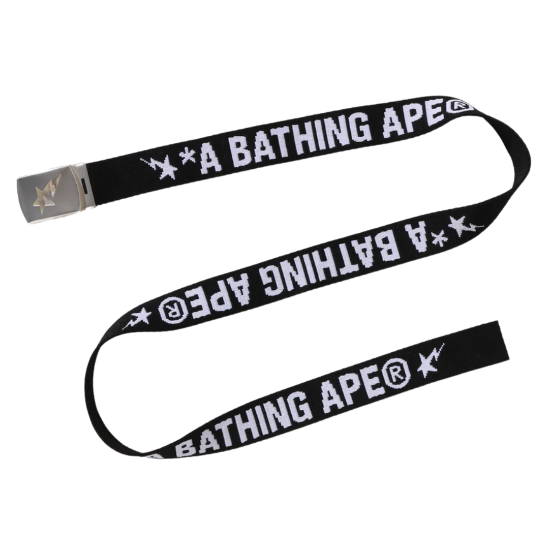 ☆ETW☆【EASY TO WEAR】BAPE LOGO GI BELT 流星 皮帶 經典 字體 帆布腰帶 配件