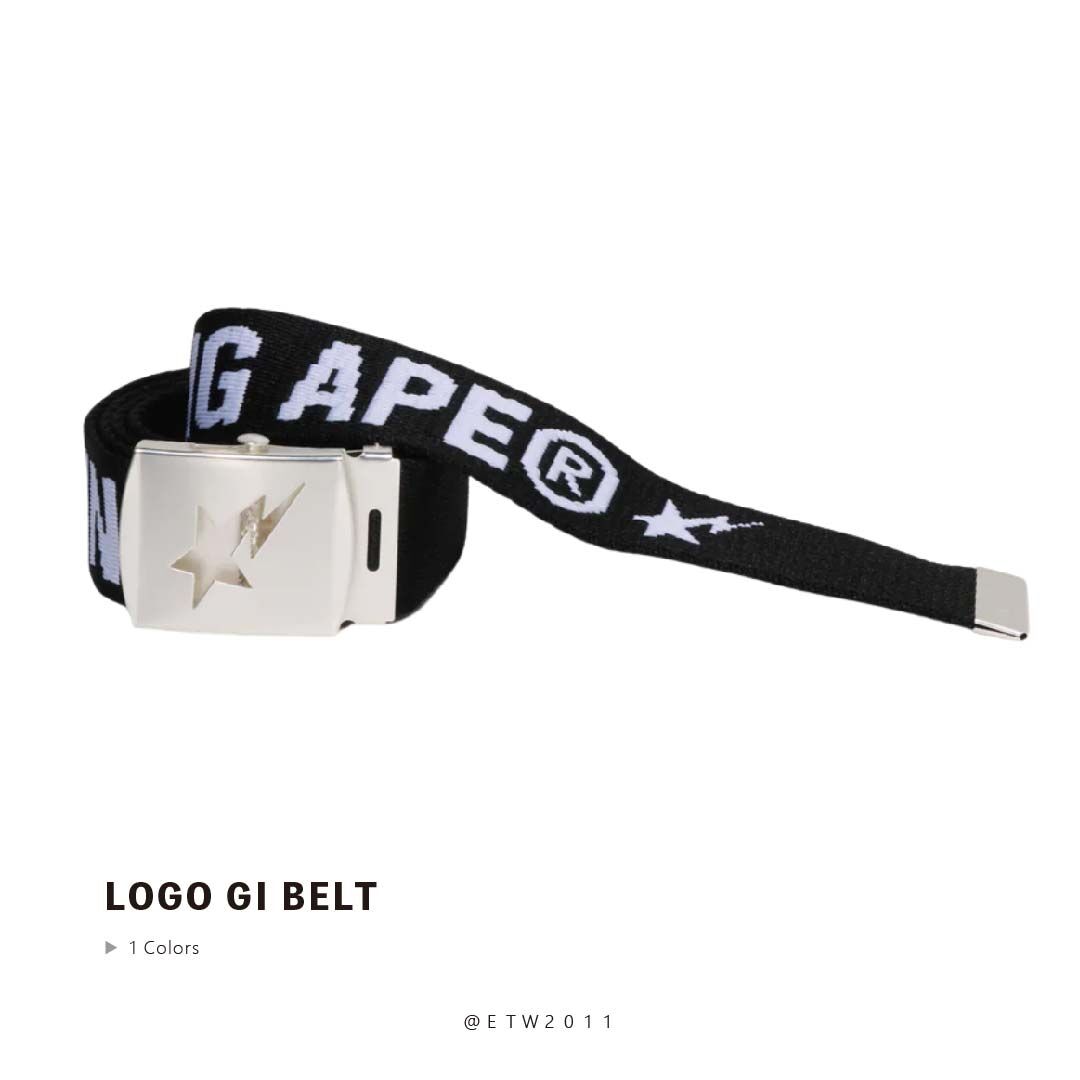 ☆ETW☆【EASY TO WEAR】BAPE LOGO GI BELT 流星 皮帶 經典 字體 帆布腰帶 配件