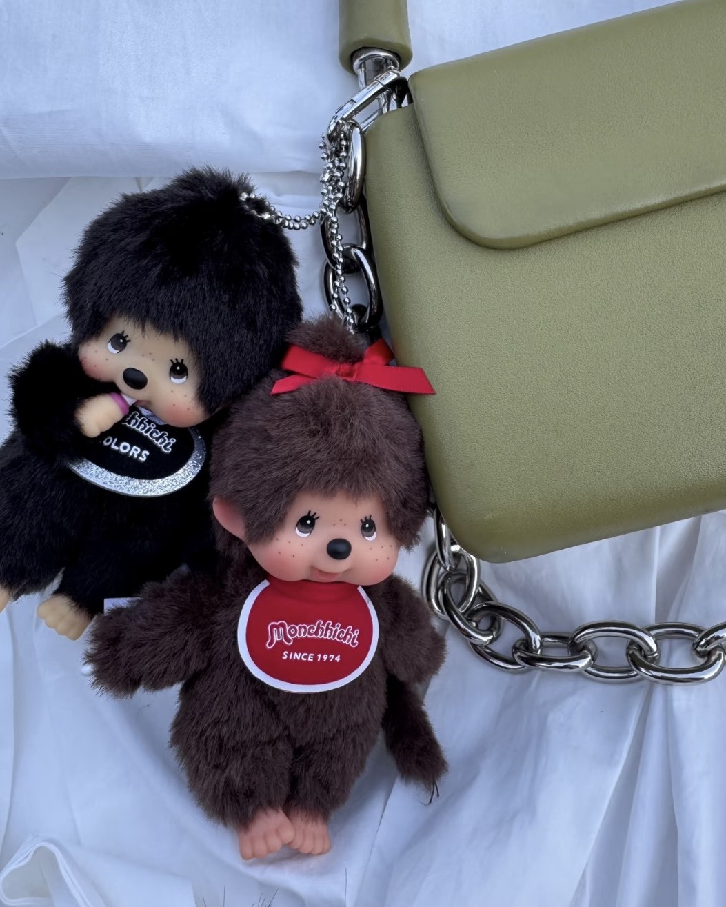 Monchhichi 蒙奇奇 毛絨 掛飾 黑色