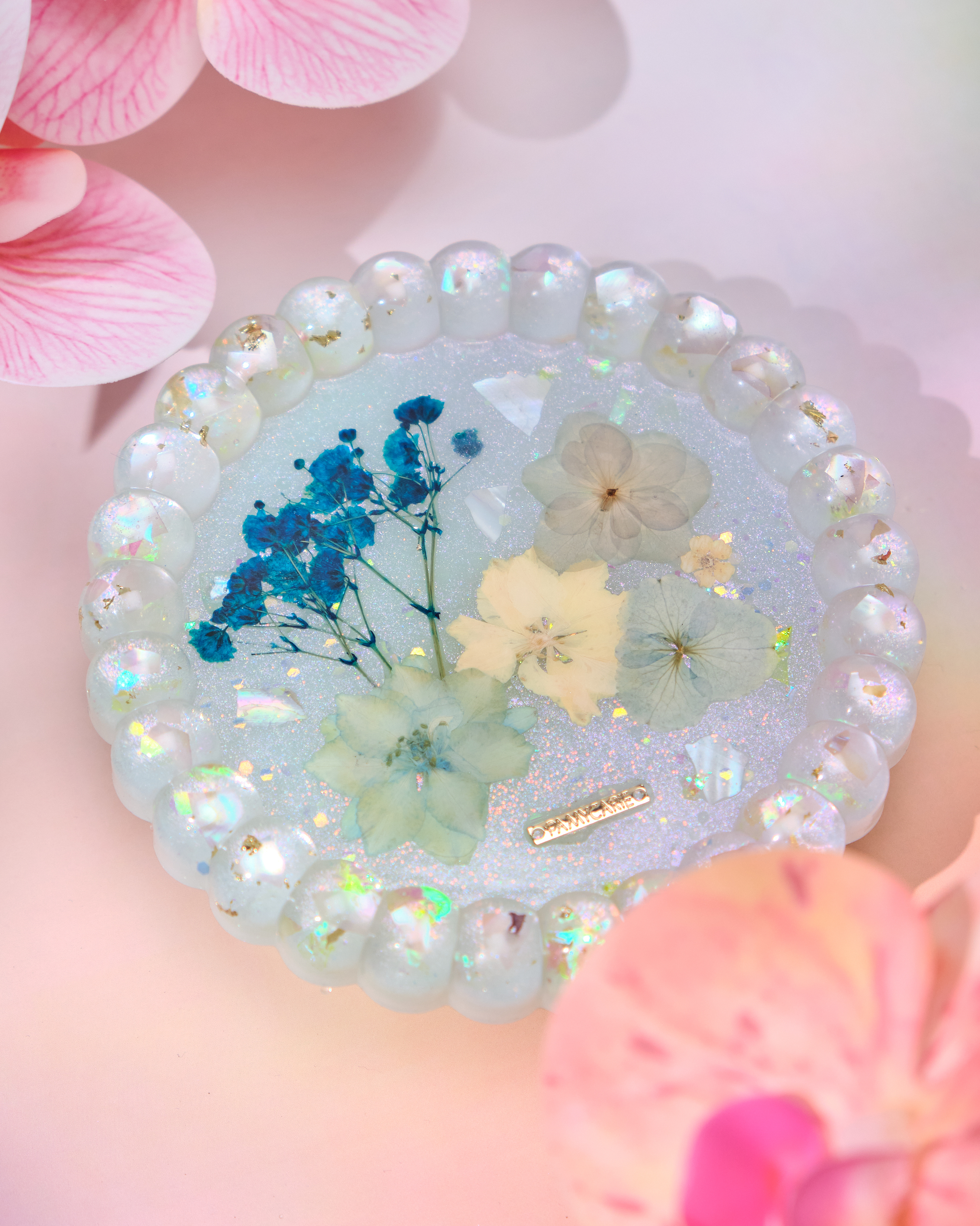 13908 Azure Blossom Scalloped Tray