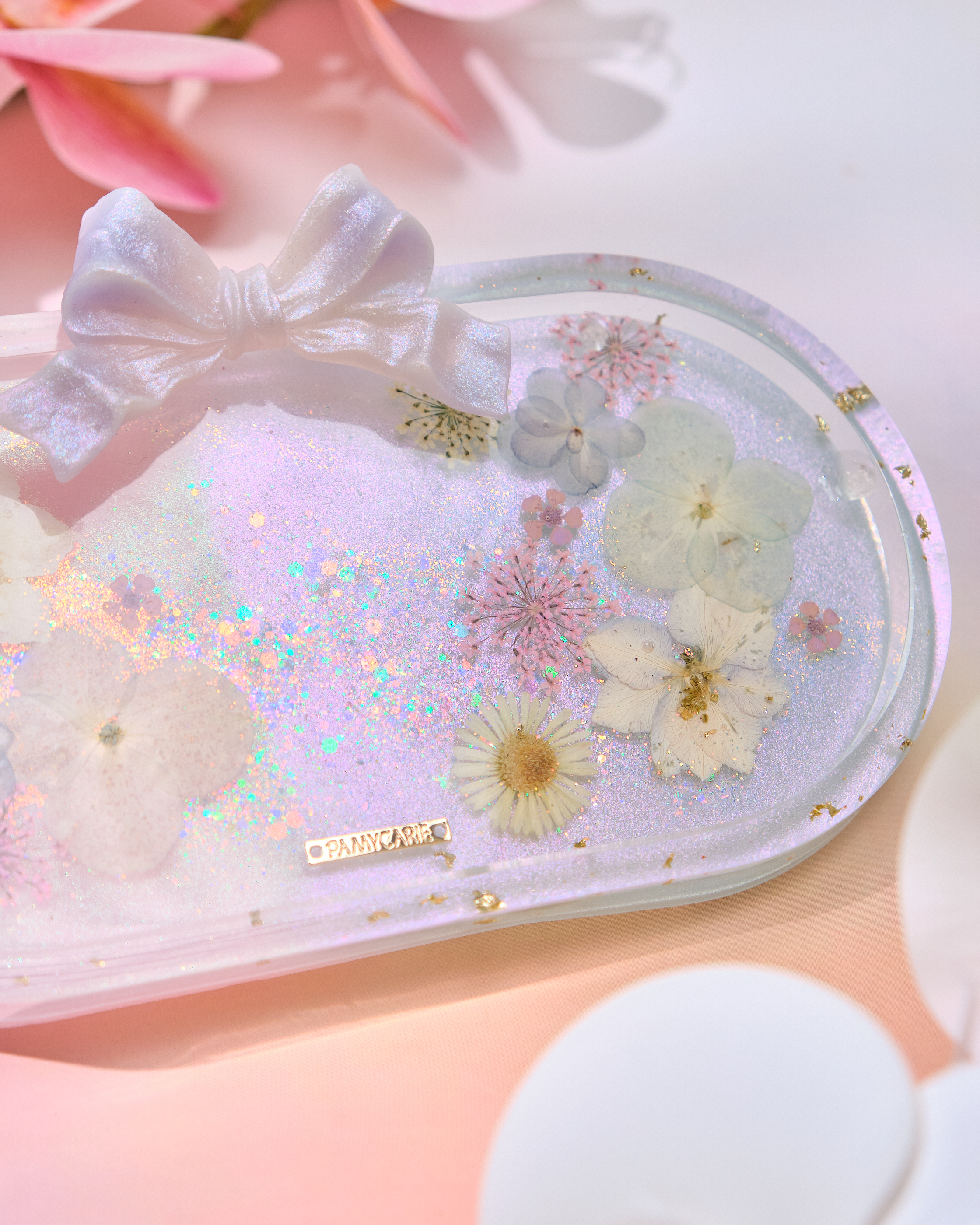 13911 Lavender Bow Oval Tray