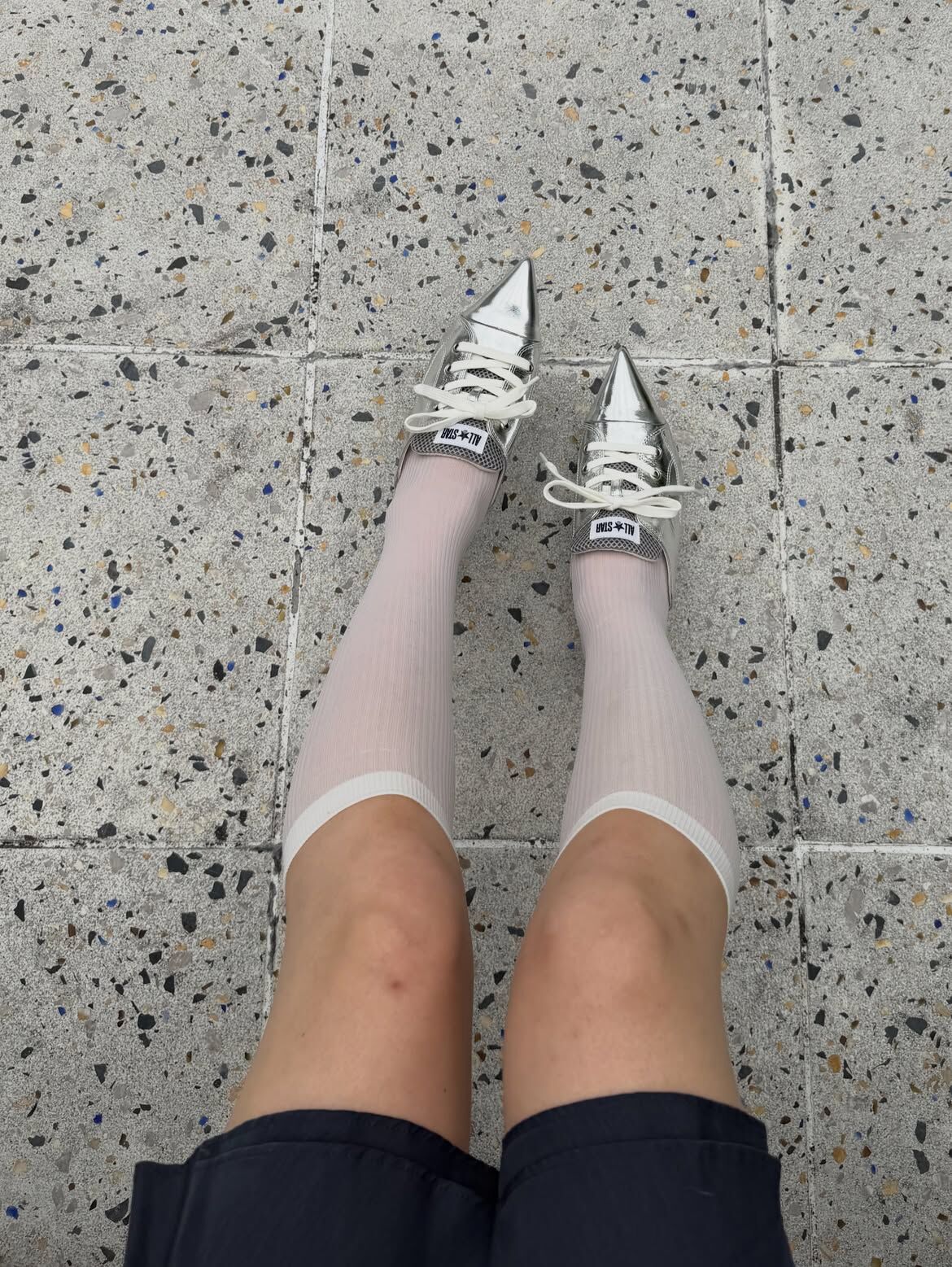 日本限定🇯🇵 CONVERSE ALL STAR POLARIGE MULE 尖頭鞋 穆勒鞋 高跟鞋 女鞋 銀色 31319030 / 預購