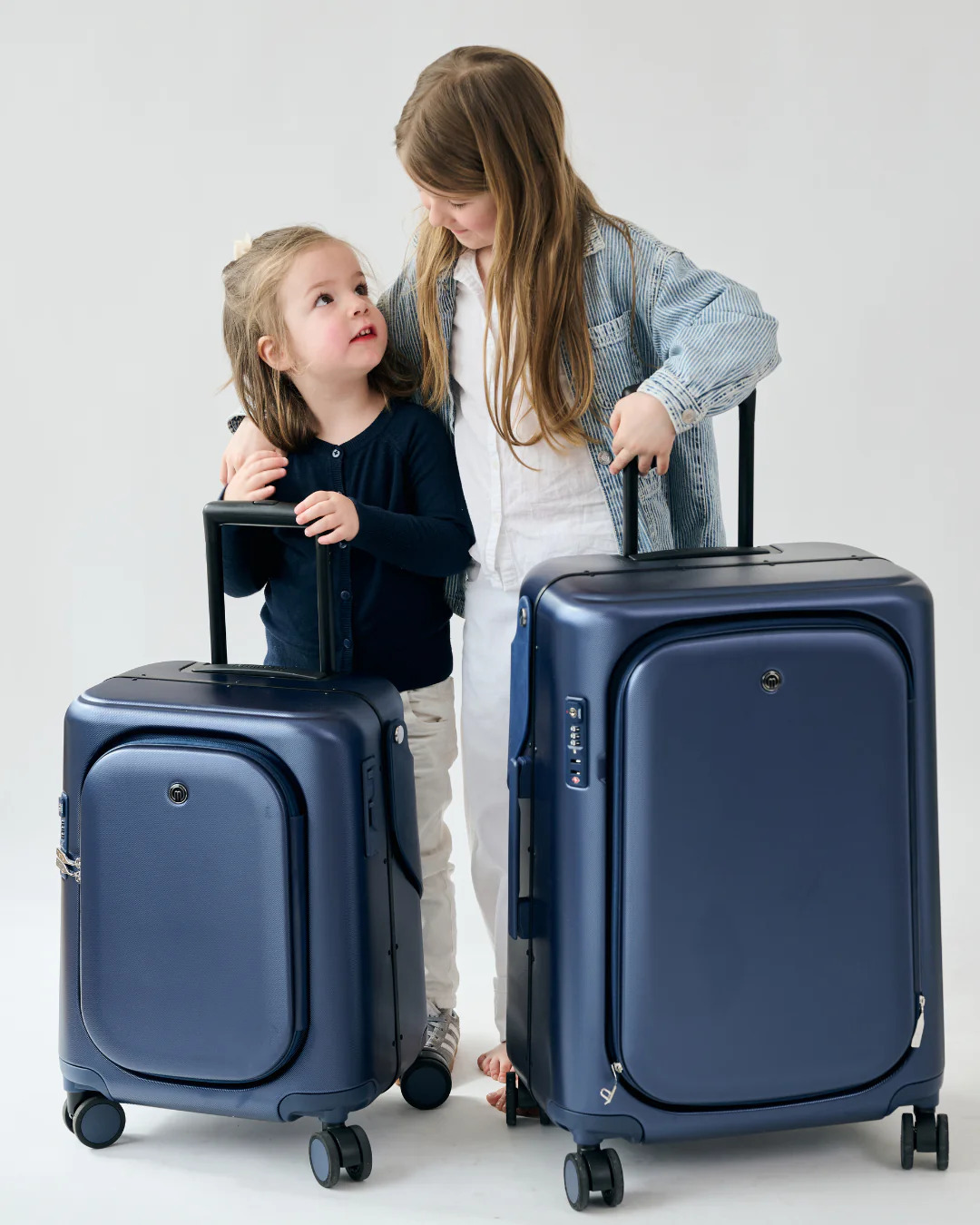 MiaMily 24" Check In Plus Luggage - Navy Blue