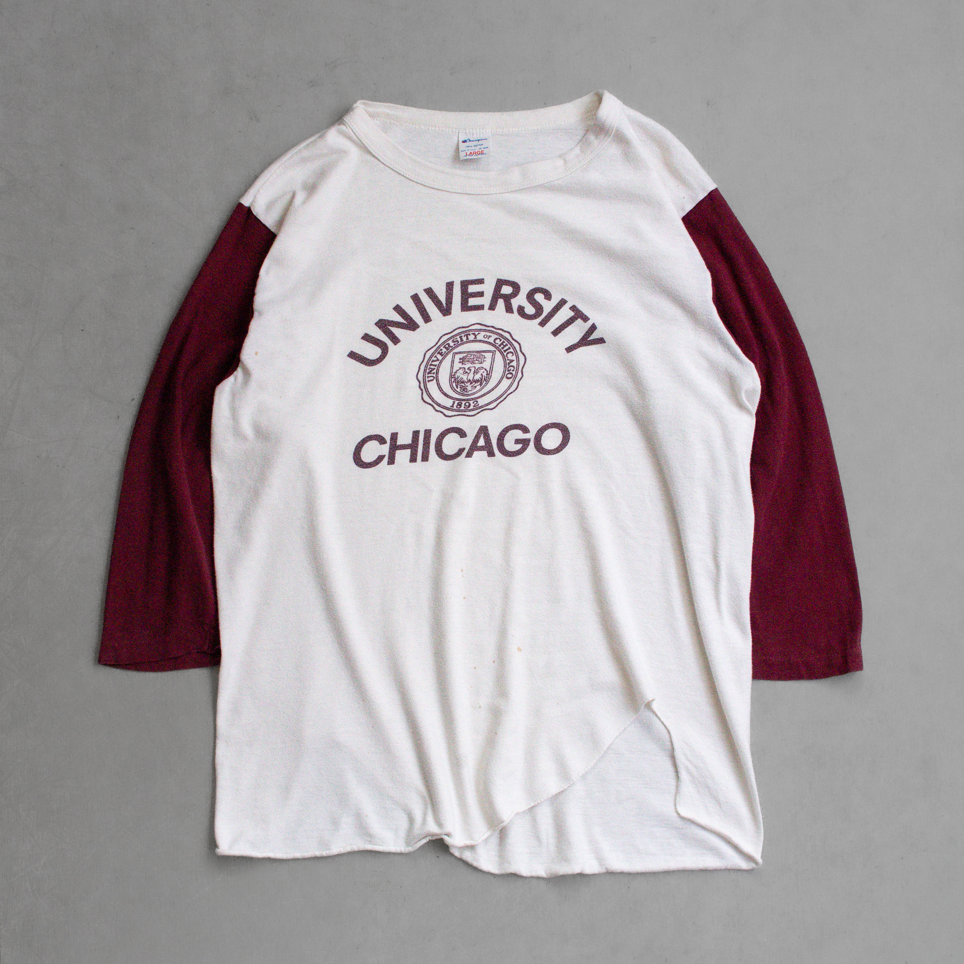 80S CHAMPION BASEBALL TEE 美國製 芝加哥 大學 七分袖 棒球 T恤