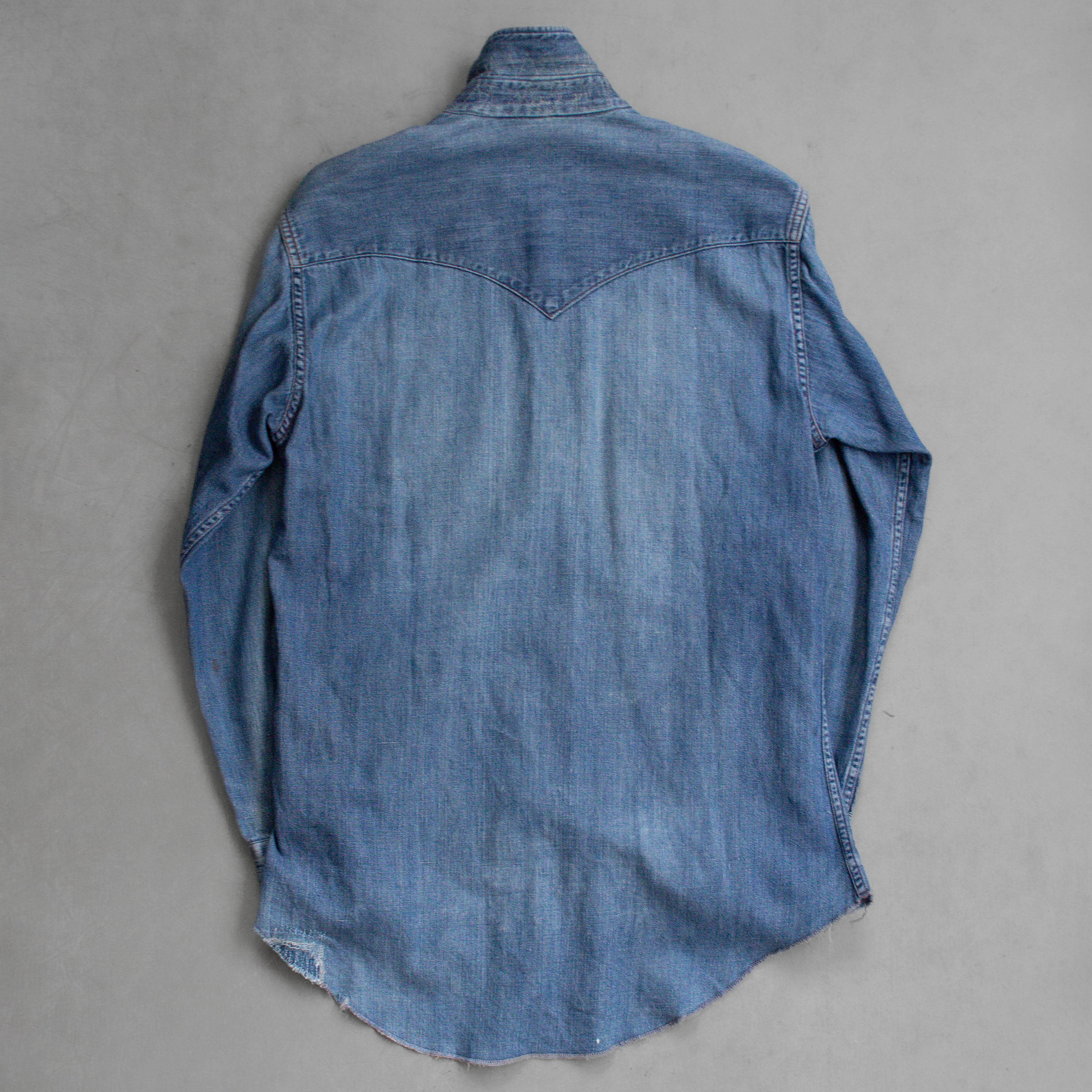 50-60S DENIM WESTERN SHIRT 美國 藍色 丹寧 西部 長袖 襯衫