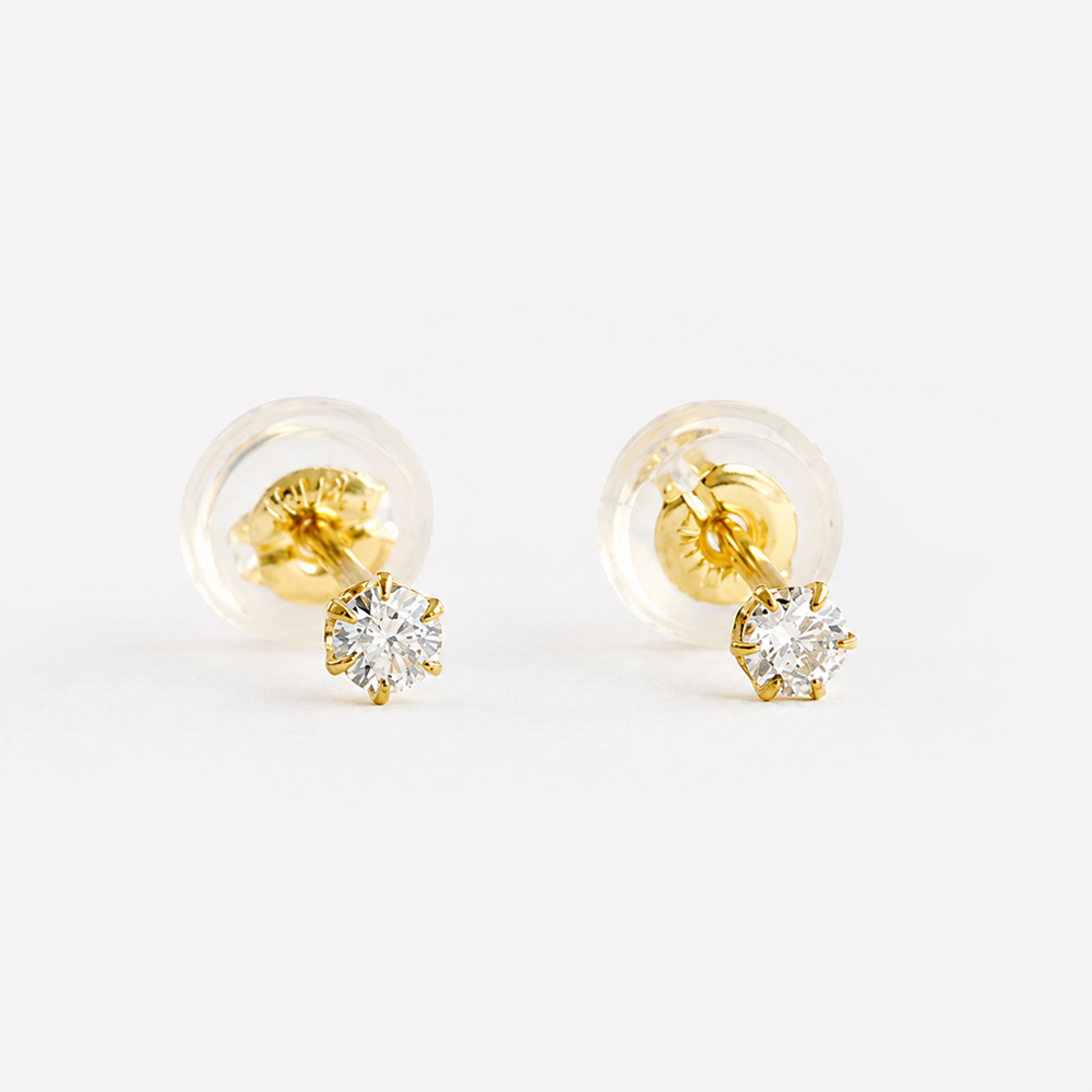 【me.luxe】K10鑽石10分爪鑲耳環