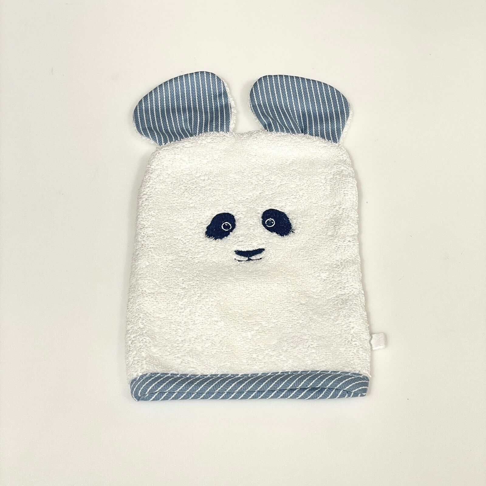 全新HERMES PASSE-PASSE 棉質兒童浴用手套 熊貓刺繡圖案 #BRAND NEW #香榭站正品
