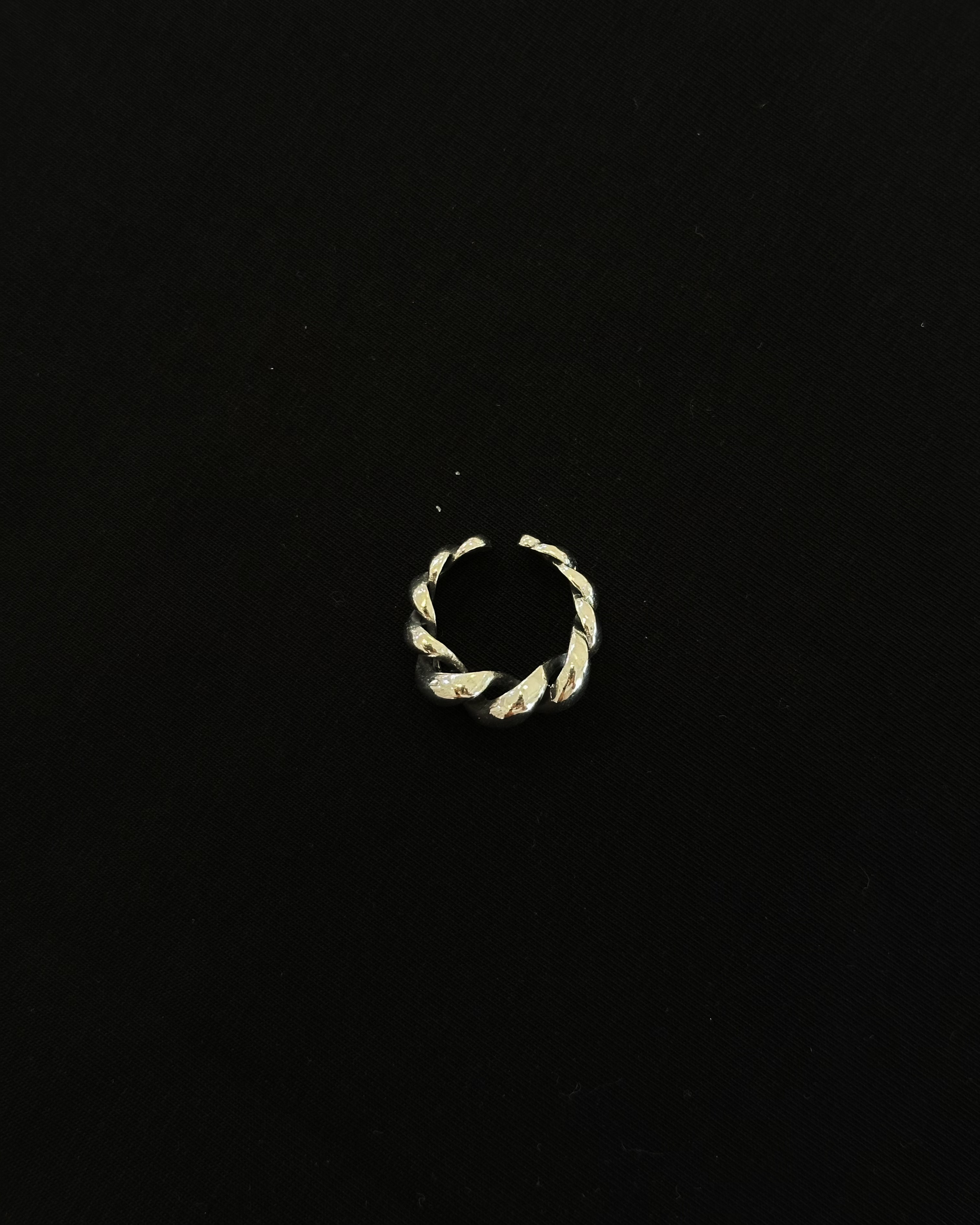 925sliver粗扭紋開口戒指