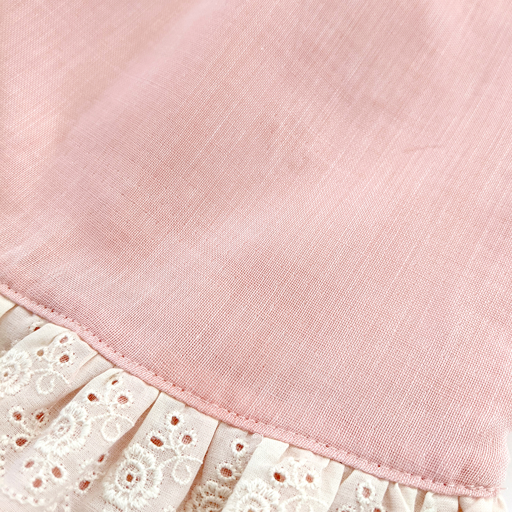 有機棉幼兒柔紗傘狀上衣-花粉紅 | 藍天畫布有機棉