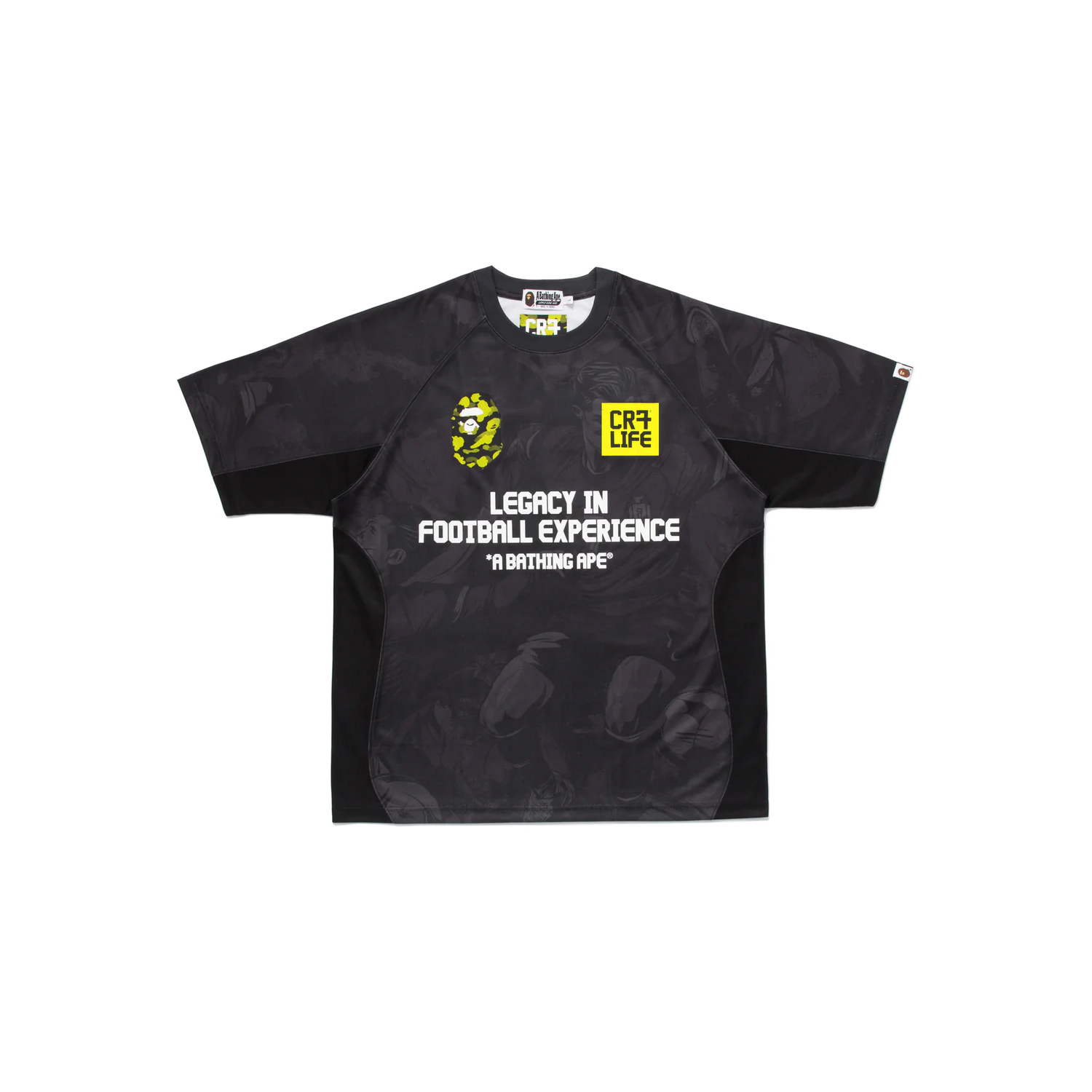 -(B4a03)-A BATHING APE CR7 LIFE ALL OVER PRINT MULTI LOGO RELAXED FIT JERSEY BAPE C羅 聯名款 滿版人像疊印 球衣 寬鬆版-1M23109911