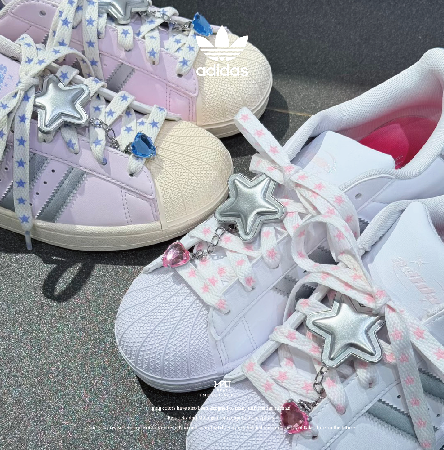 Adidas Superstar 2 y2k 千禧 夏日 金屬 雷射 星星 貝殼鞋 白粉JQ8777 / 藍紫JQ8776