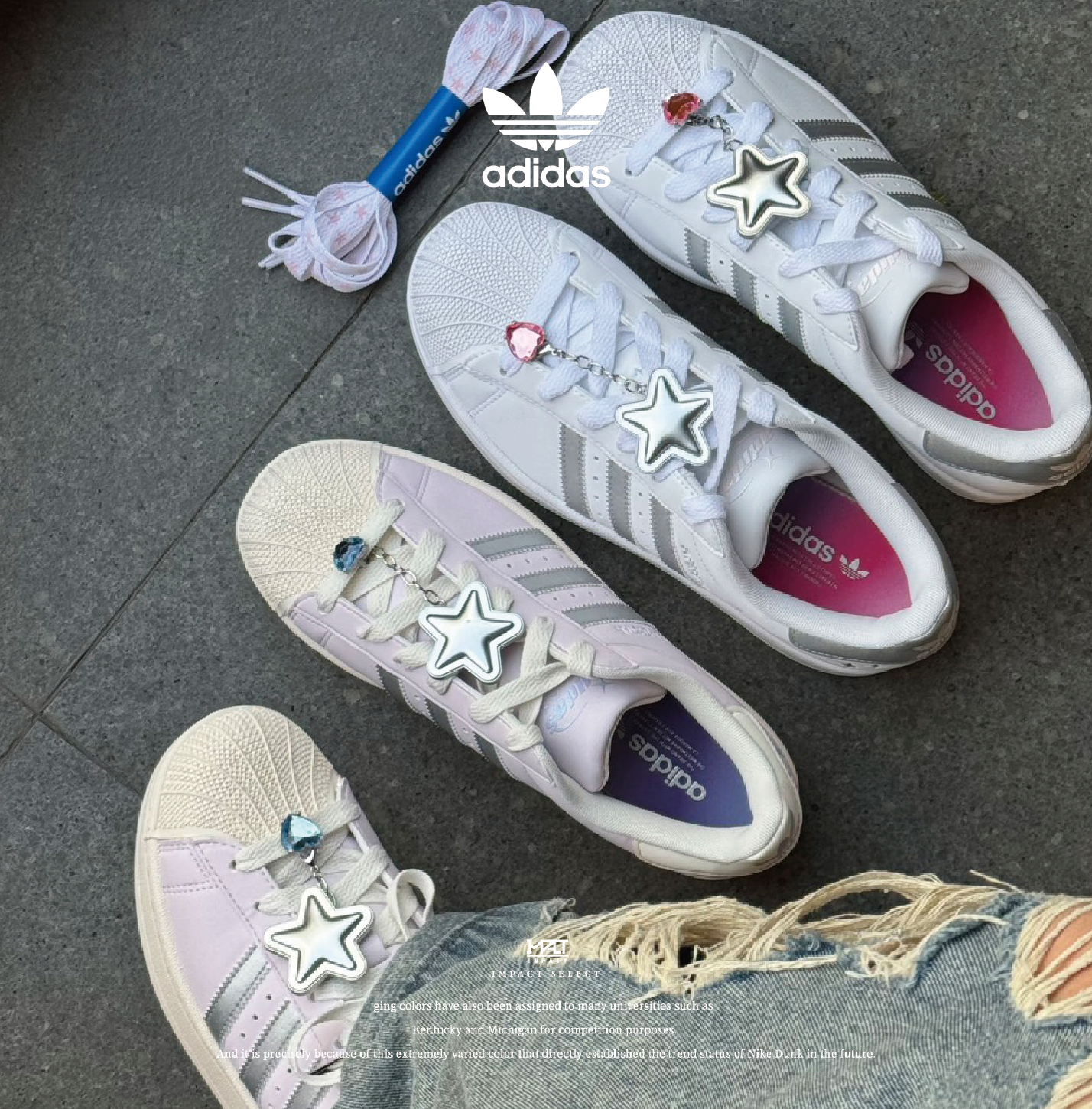 Adidas Superstar 2 y2k 千禧 夏日 金屬 雷射 星星 貝殼鞋 白粉JQ8777 / 藍紫JQ8776