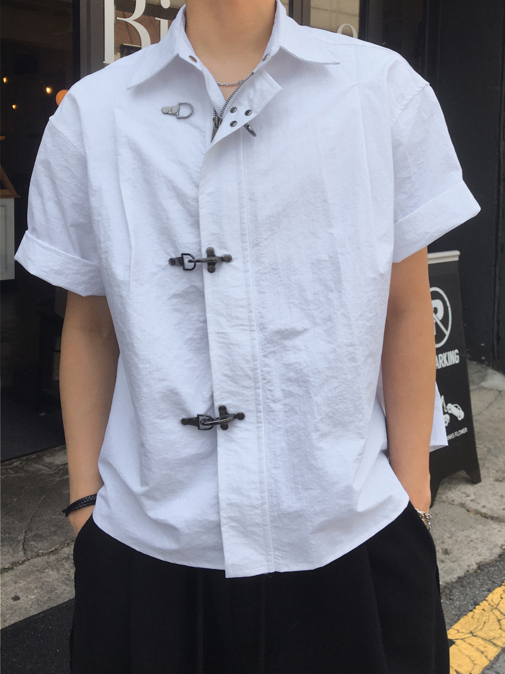 Off Fireman Buckle Shirt Jacket