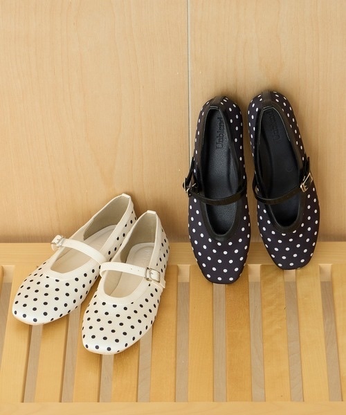 Unblend / Polka Dot Strap Ballet Flats