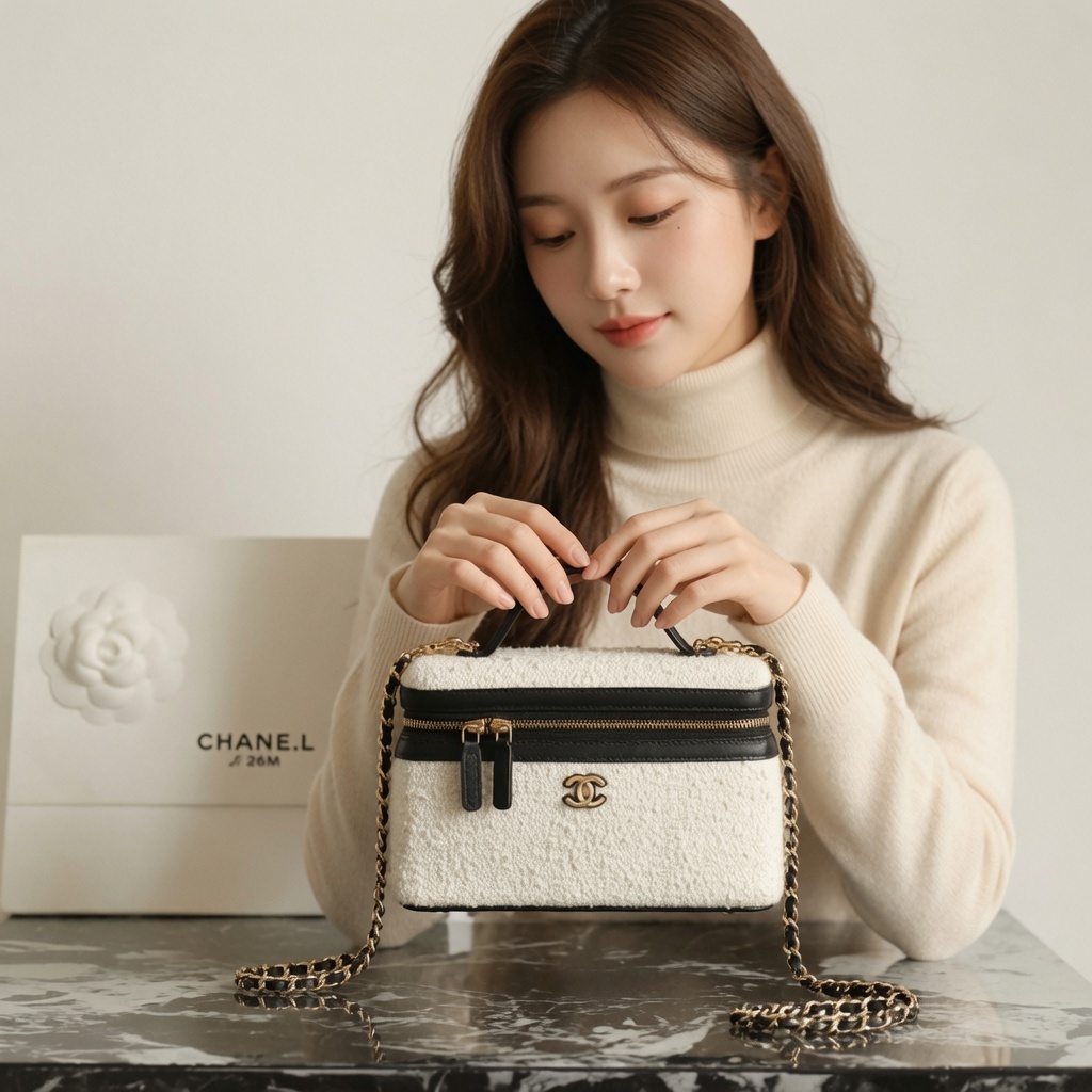 CHANEL 26M 粗花軟呢盒子包