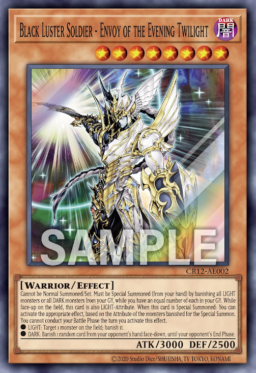 CR12-AE002 (SR)Black Luster Soldier - Envoy of the Evening Twilight(混沌士兵 宵暗的使者)