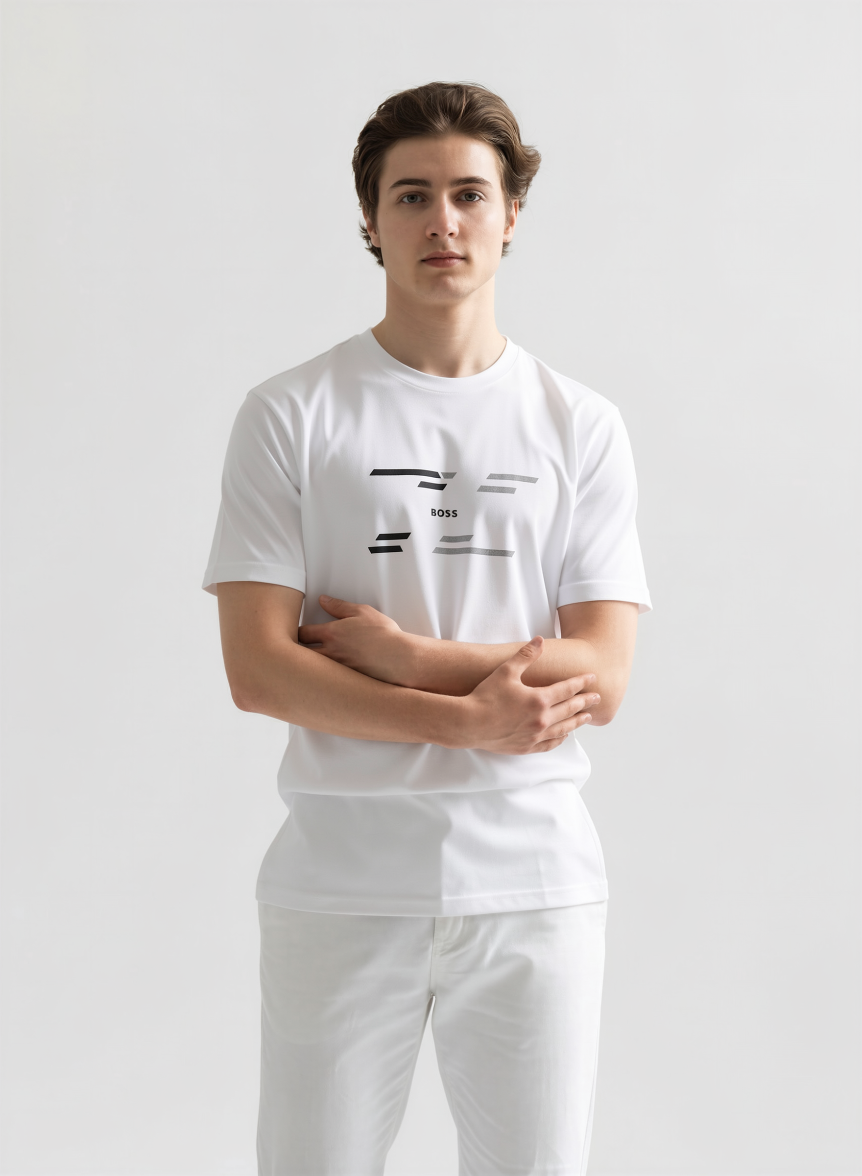 HUGO BOSS 白色 中間小字母 Tee #7-02